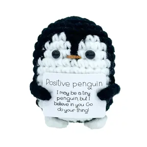 Handmade Knitted Penguin Doll Emotional Support Positive Energy Gift Desktop Ornament for Family, Friends, Couples, and Best Friends