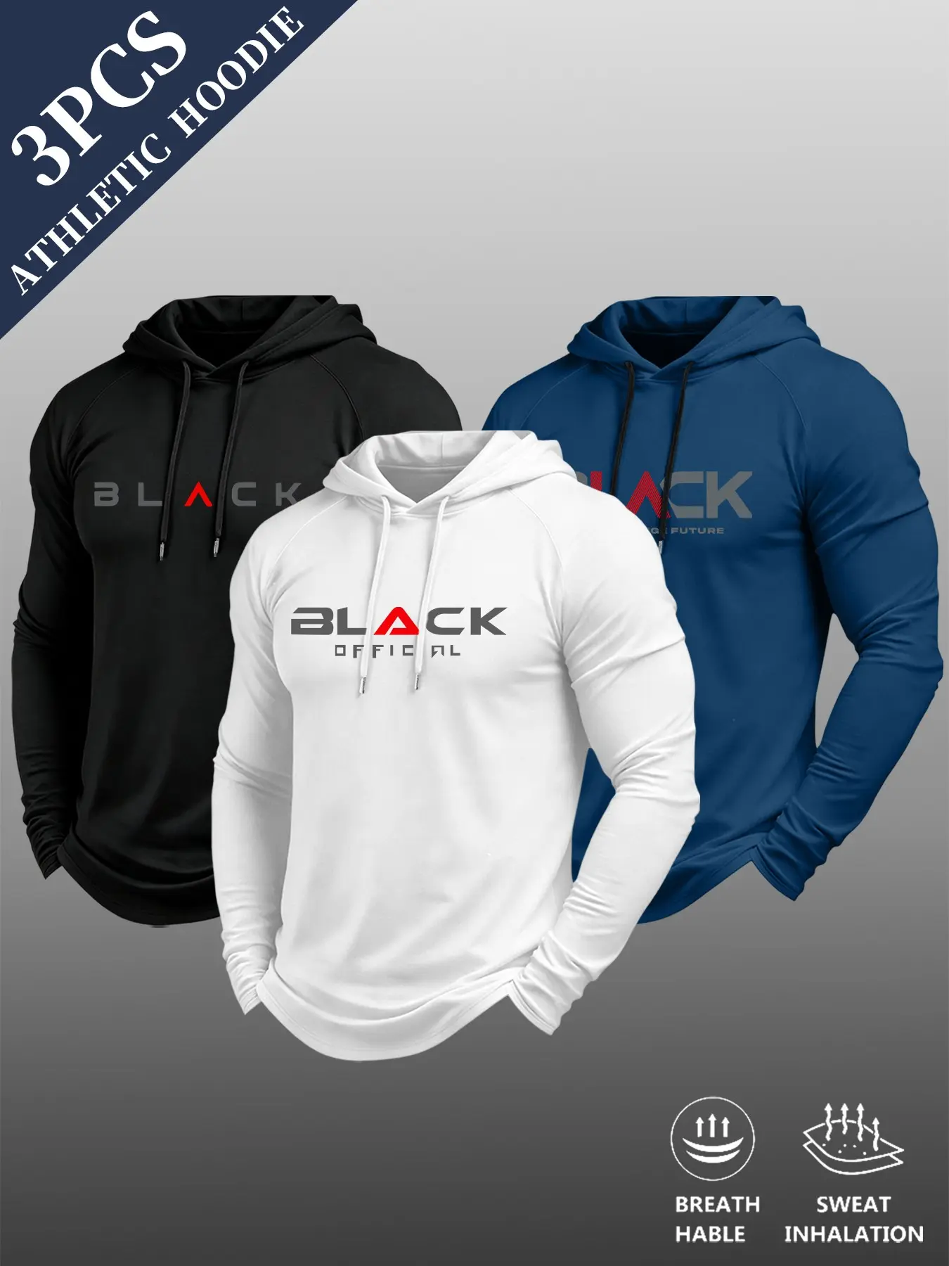 Men's Casual Long Sleeve Top, Letter Pattern, Loose-Fitting, Breathable Fabric, Elastic, Multi-Color, Spring Workout Essential