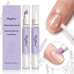 Guzfans Organic Nail Strengthening Serum with Hydrating Vitamins | Nourishing Cuticle Oil Pen + Cuticle Pusher Pen 2-Pack for Stronger, Shinier Nails | Manicure Prep & Moisture Lock Shine | Cuticle Care Oil for Damaged, Dry, Brittle Nails