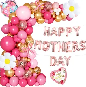 Happy Mother’s Day Balloon Garland Arch Kit Pink White Gold Balloons Best Mom Ever Decorations Mother’s Day Party Supplies & Favors for Mom Celebration