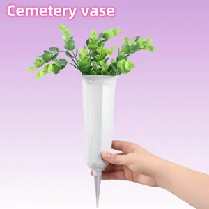 Plastic Cemetery Vase, Memorial Flower Holder, Graveyard Decoration, Stake Included, Lawn Memorial Vase, Single Piece