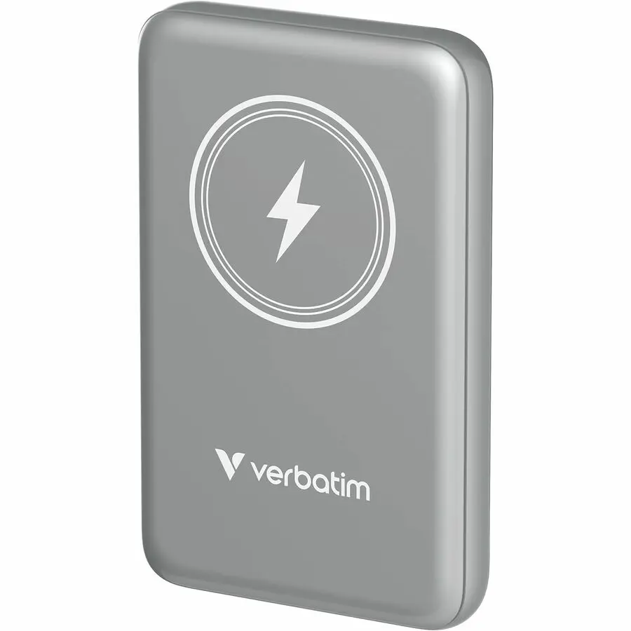 Verbatim Charge 'n' Go Magnetic Wireless Power Bank, 10000 mAh Grey - Mobile, Smartphone Phone Accessories with Magnetic Input for Electronics