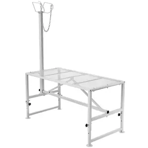 GAOMON Goat Milking Stand, 47x23 Inch Metal Livestock Trimming Platform, Adjustable Sheep Shearing Table with Headpiece and Nose Loop, 500lb Capacity Heavy Duty Farm Equipment