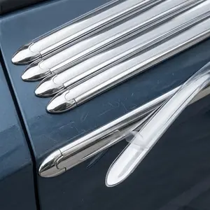 4pc Car Bumper Protective Strips, TPR Edge Guards for SUV Sedan, Scratch Resistant Door Protectors, Weatherproof Universal Body Side Moldings, Easy Installation Anti-Collision Trims