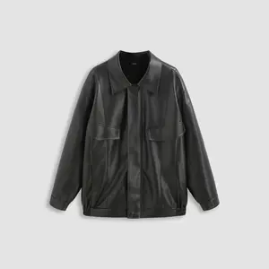 Cider [size 2-10] Faux Leather Polo Solid Zipper Biker Jacket