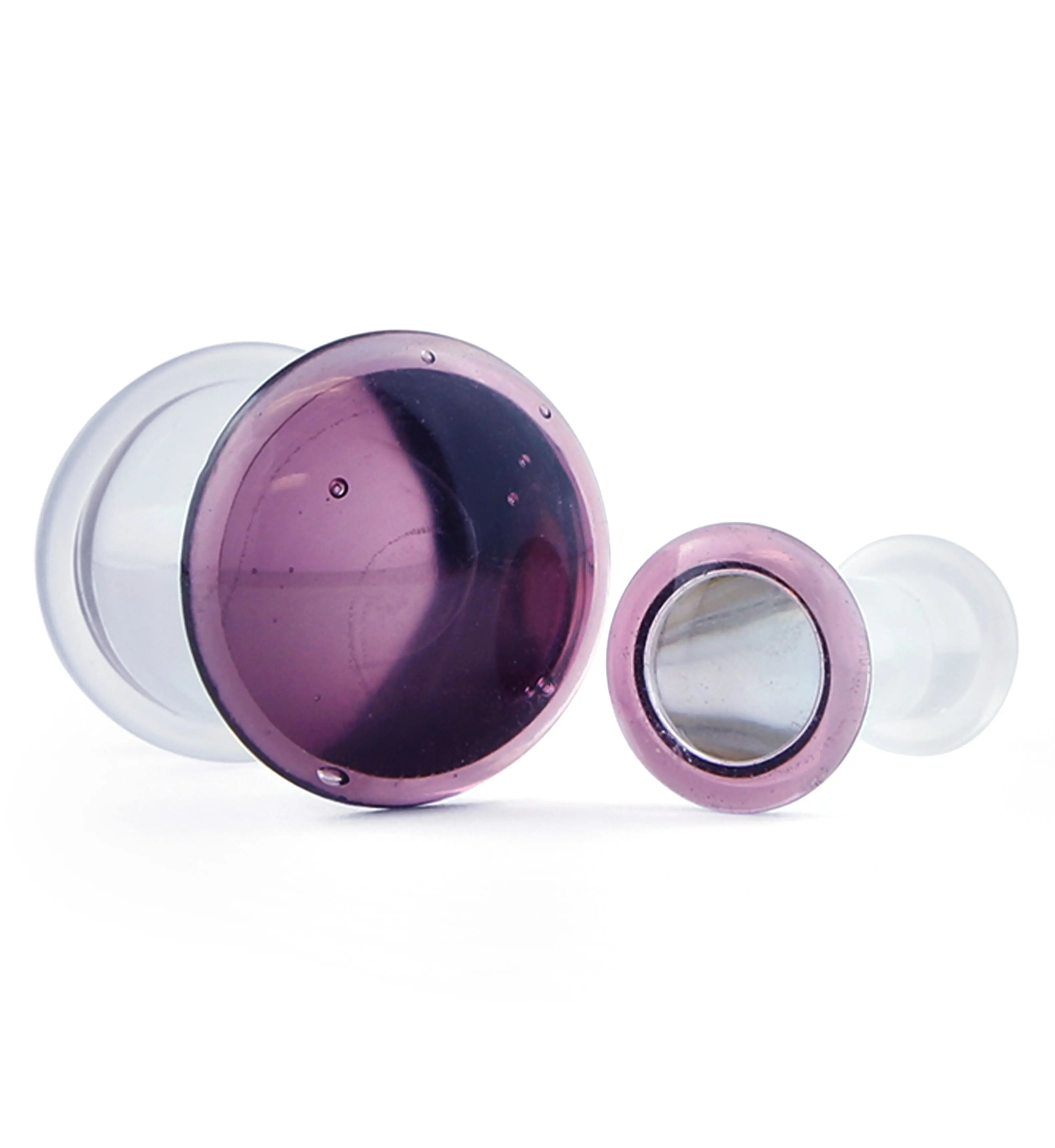 Purple Color Front Single Flare Glass Plugs Purple Color Front Single Flare Glass Plugs