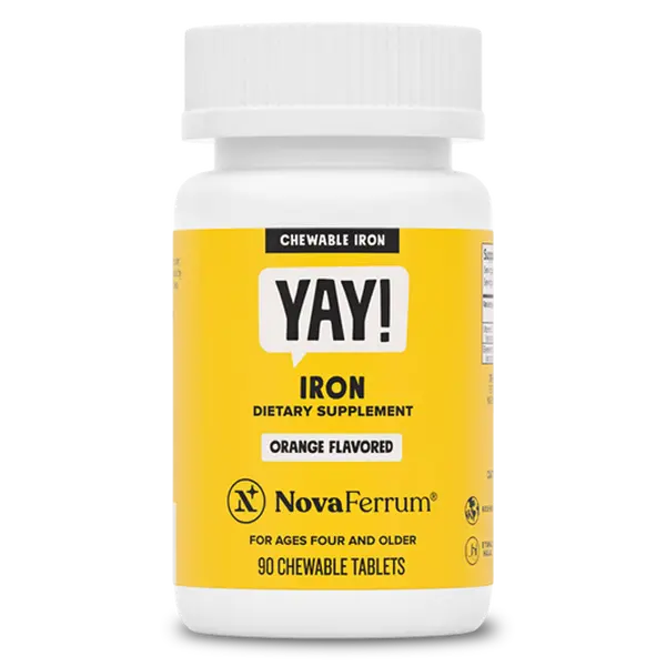 NovaFerrum YAY - 18mg Chewable Iron Supplement for Kids & Adults NovaFerrum YAY - 18mg Chewable Iron Supplement for Kids & Adults