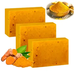 【3 PCS】Turmeric & Kojic Acid Brightening Bar Cleanser, Gentle Daily Organic Skincare Soap with Lemon for Radiant Skin, Comfortable Bath & Body Cleansing