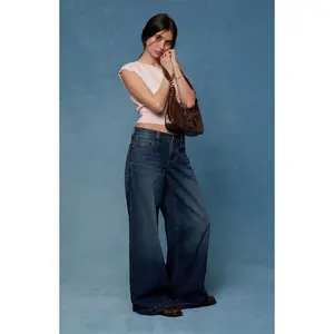 Pacsun Women's Sloane Low Rise Ultra Baggy Jeans Dark Blue