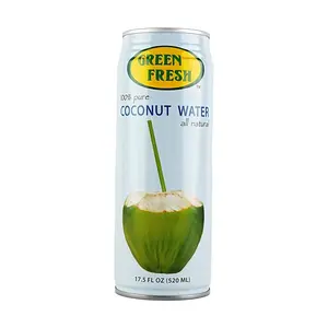Green Fresh 100% Natural Coconut Water 520ml - Pure Thai Coconut Juice, No Added Sugar, Refreshing Hydration
