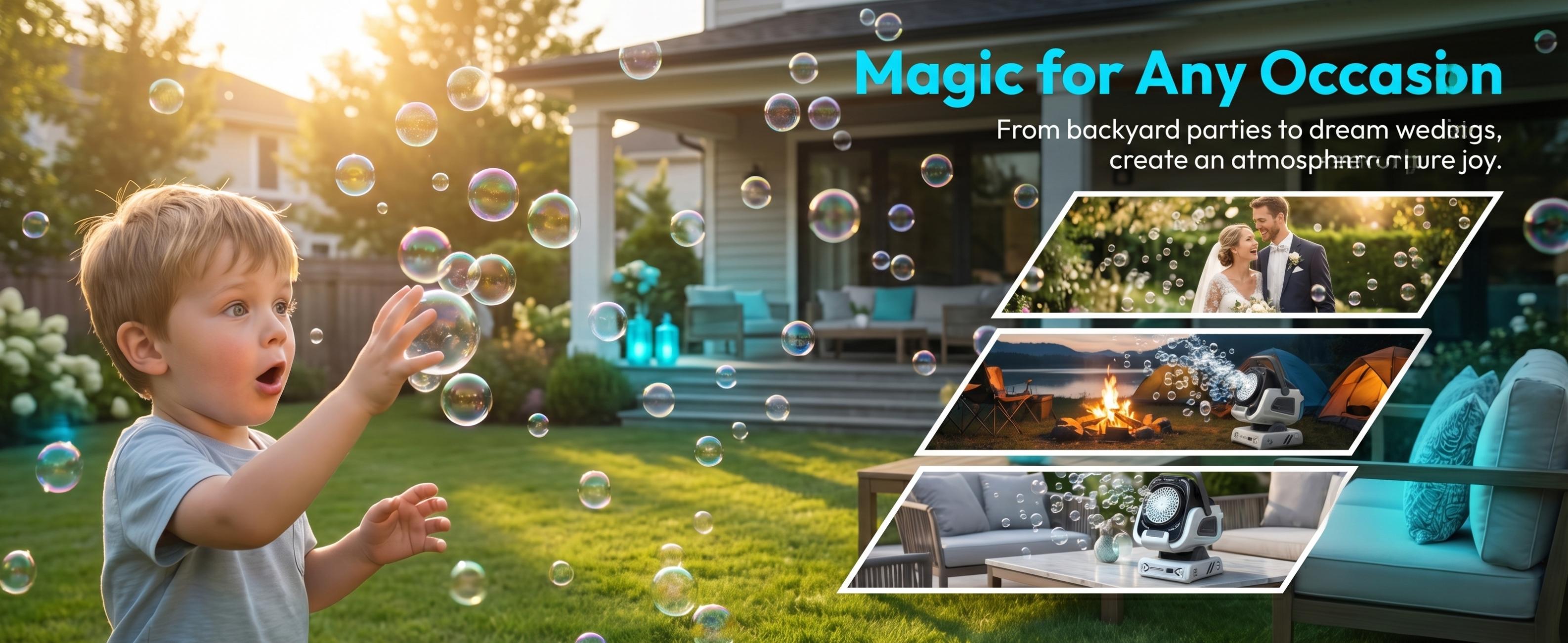 Upgraded Bubble Machine, 1800mAh Rechargeable, for Kids/Weddings/Parties/Outdoor Use, Ideal Christmas/Thanksgiving/Black Friday Gift, 2 AAA Batteries Required for Remote (Not Included)