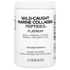 Codeage Wild-Caught Marine Collagen Peptides Powder, Platinum, Unflavored, 11.5 oz (326 g)