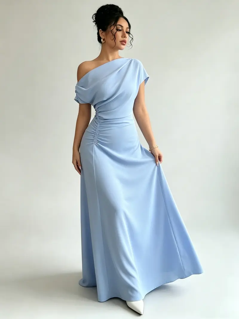 strapless open back dress NYLAND Saffira Shirt Dress w/ Pleated Tie Burnt Umber / S main image 0