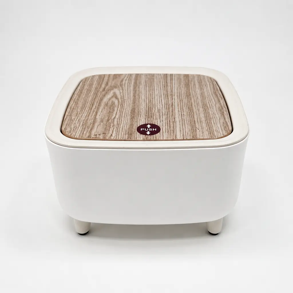 Budget 4-Leg Square Trash Bin | Smell-Proof Lidded Bin For Dorms & Rental Bedrooms space motion pukomc sensor trash cabinet waste