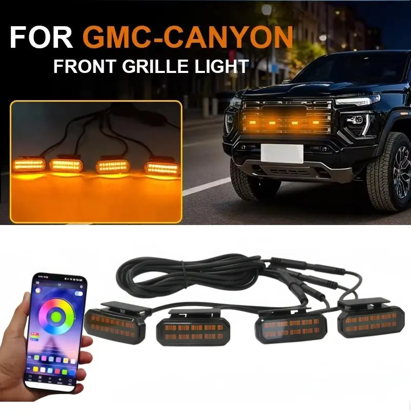 12V LED Front Grille Daytime Running Lights, Wheel Eyebrow Offroad Lighting for GMC Canyon Pickup Trucks, Led Lights