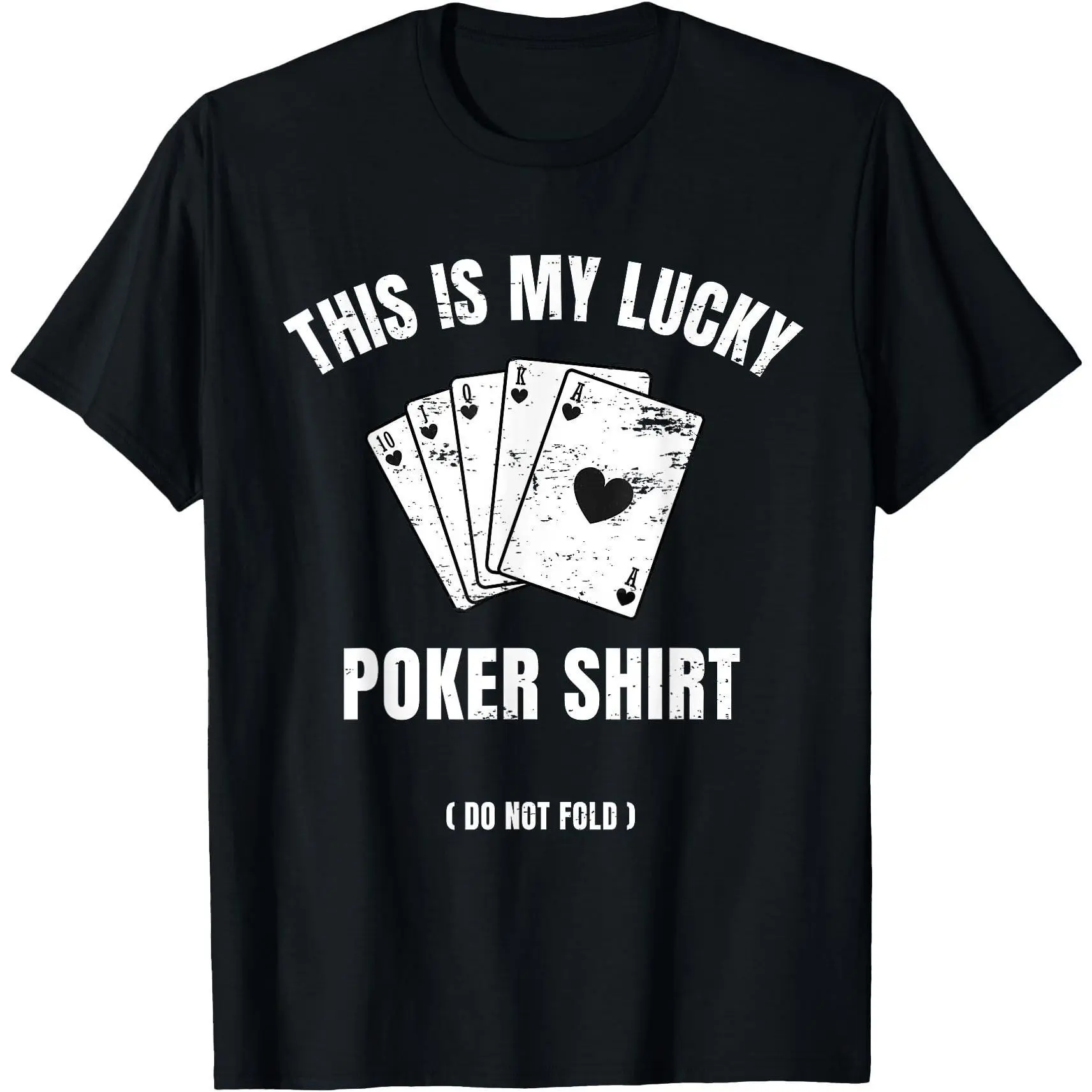 Graphic Tee Poker Player Poker Cards Game Luck T-Shirt Men Short Sleeve Tshirt