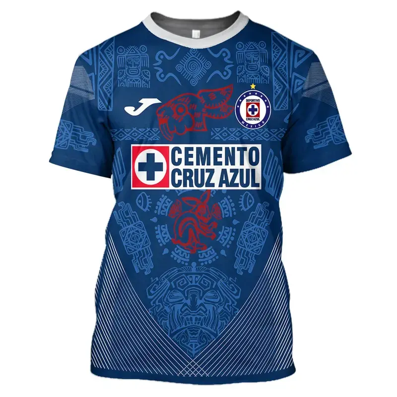 Personalized Blue Aztec Culture Inspired Jersey, Mexico Heritage Fan Shirt, Men & Women Blokecore Sports Top, Custom Match Day Apparel