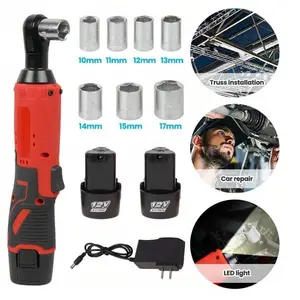 Cordless Variable Speed Ratchet Wrench tools Kit Electric Ratchet Wrench, 12V Cordless Ratchet Tool Kit, Ideal for Automotive Repairs Involving Screws And Nuts, Comes with a Battery And Quick Charger