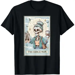 Funny Meme Tee for Gen Z The Dance Skeleton Tarot Card Adult T-Shirt