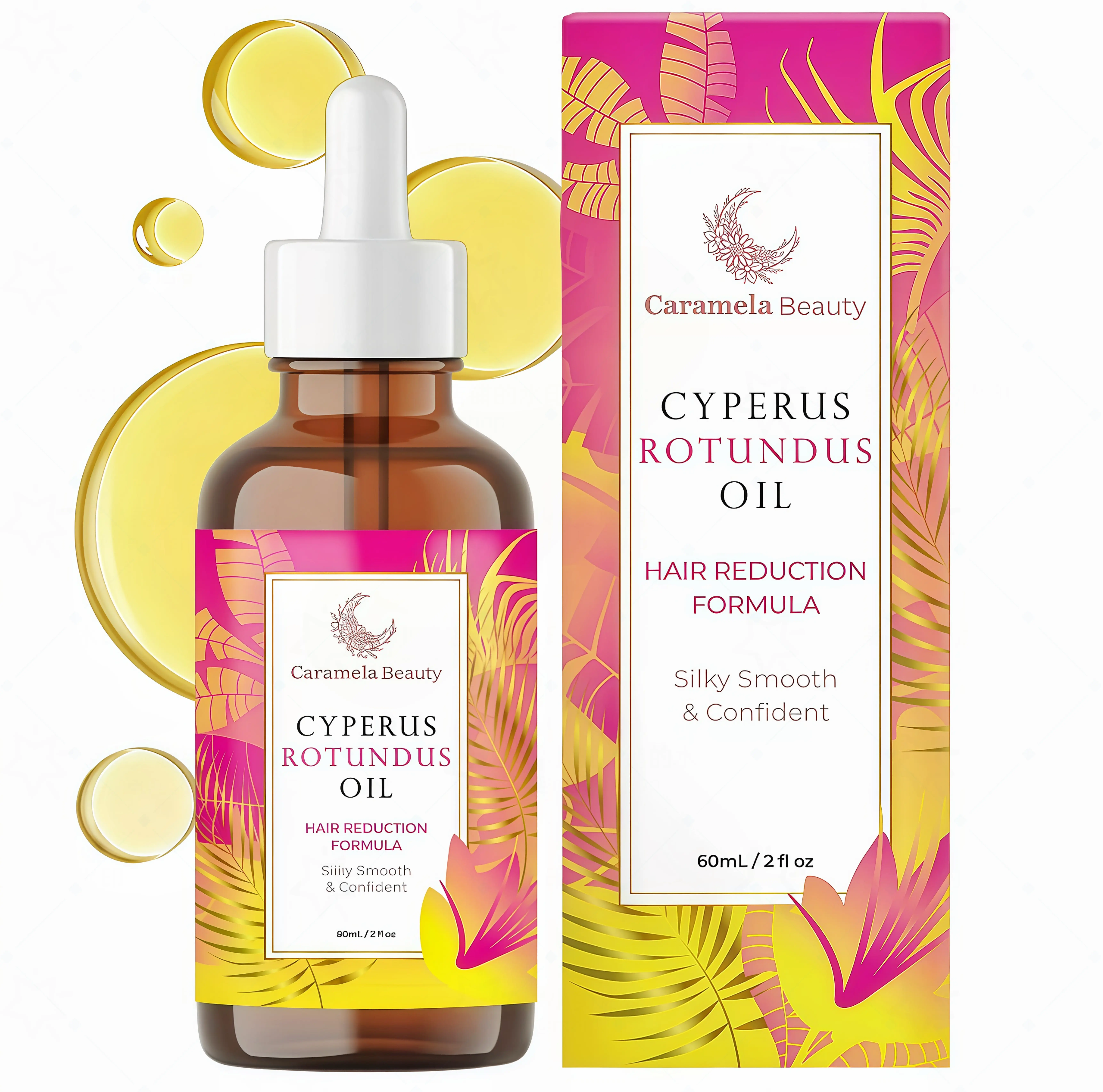 Caramela Beauty Cyperus Rotundus Oil for Natural Permanent Hair Reduction DE , Mild and Non-irritating Body Care Wax, Moisturizing & Soothing for Skin Care Depilatory, Unisex Hair Removal Cream oil, Daily Use Cosmetic Gentle Removal