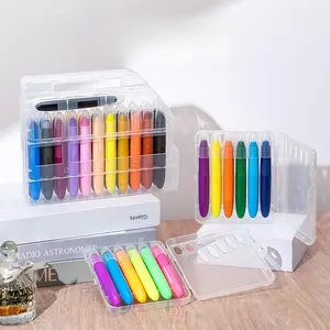 24 Colors Rotating Crayon Set, Washable Colorful Crayon, Art Supplies for Painting, Drawing & Arts & Crafts