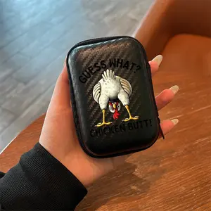 Funny Chicken Butt Joke Pattern Eva Hard Edge Headphone Cable Charger Box, Office & Travel Essential, Durable Portable Storage Case
