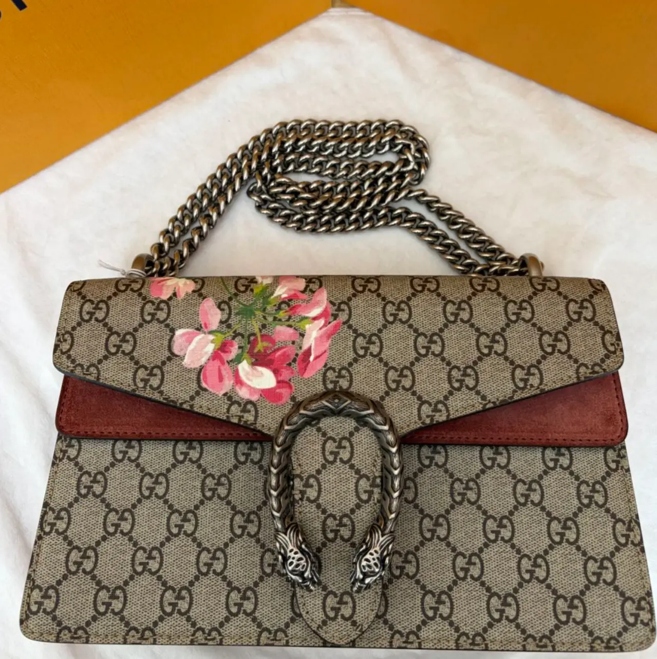 Pre-owned GUCCI SL Dionysus Blooms Flower Shoulder Bag 28*16cm SLSH000056