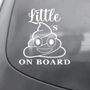 Little Shits On Board Funny Vinyl Car Decal Bumper Sticker - Humor and Fun for Kids & Adults, Premium Industrial Grade, Customizable Options Available
