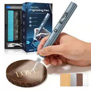 Cordless Rechargeable Engraving Pen, 5-Speed Etching & Carving Tool Kit with 30 Engraving Bits, 16 Stencil Sheets, USB Charging Cable & Manual, Portable Electric Engraver for DIY Crafting