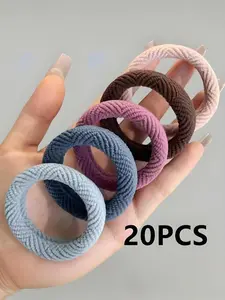 High-Quality Hair Tie Bold Korean Color High Elasticity Hair Band Thick Seamless Ponytail Rubber Bands, Cute Plain Style Elastic Hair Accessory