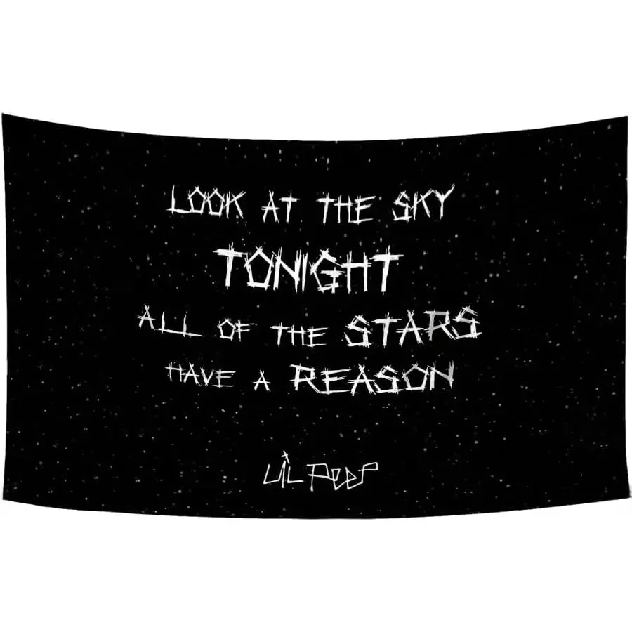 Lil Peep Cotton Funny Novelty Tapestry Flag - Print Wall Mural, Outdoor Wall Hanging Poster Banner for Room Man Cave Home Decor, Outdoors