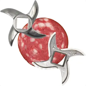 2 PCS 12# Meat Grinder Blade, Meat Grinder Blades Replacement Parts, Stainless Steel Knife Cutter Meat Grinder Accessories, Please check the size and shape