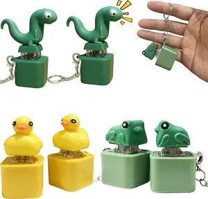Buy 1 Get 1 Free 2PCS Frog Croaking Fidget Toy,Lizard Keychain Sound Adults Keyboard Clicker Frog Fidget Toys-Fun Rechargeable Keychain with Colorful Lights, Stress Reliever for Anxiety & Sensory Fun