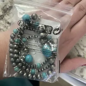 Boho Style Turquoise Decor Beaded Necklace & Dangle Earrings, Vintage Trendy Jewelry Set, Fashion Accessories for Women & Girls