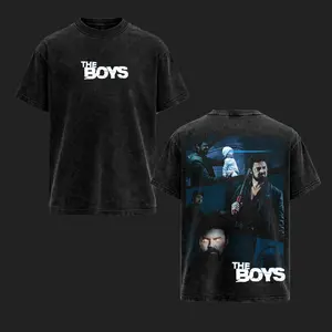 The Boys Billy Butcher Vintage Washed T-Shirt, Dark Cinematic Graphic Tee, Anti Hero Streetwear Shirt, Oversized Unisex TV Series Fan Merch