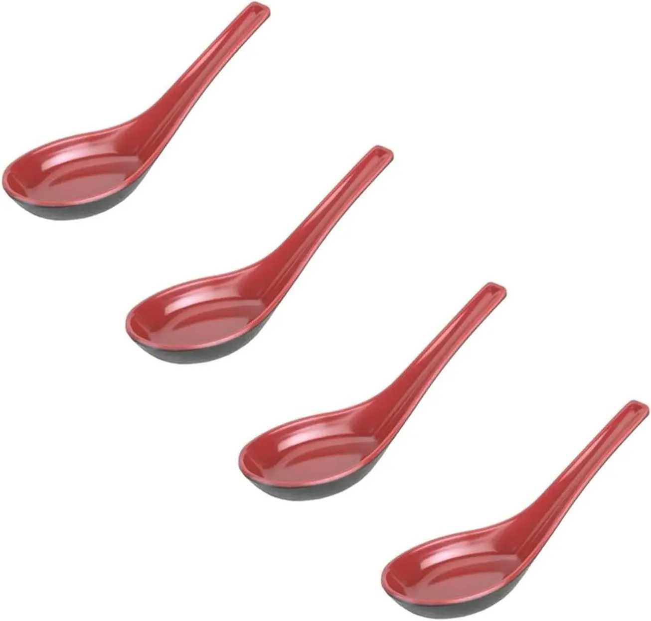 Set of 4 Asian Japanese Chinese Wonton Soba Rice Pho Ramen Noodle Soup Spoons