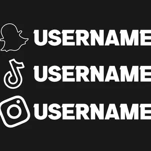 Custom Social Media Username Decal | Snapchat, TikTok, Instagram 11”