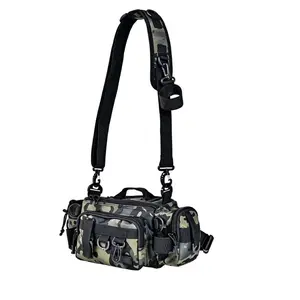 Camouflage Small Capacity Fishing Bag, Nylon Material, Multi-Functional Outdoor Storage and Travel Organizer, Single Shoulder Crossbody Lure Fly Fishing Bag