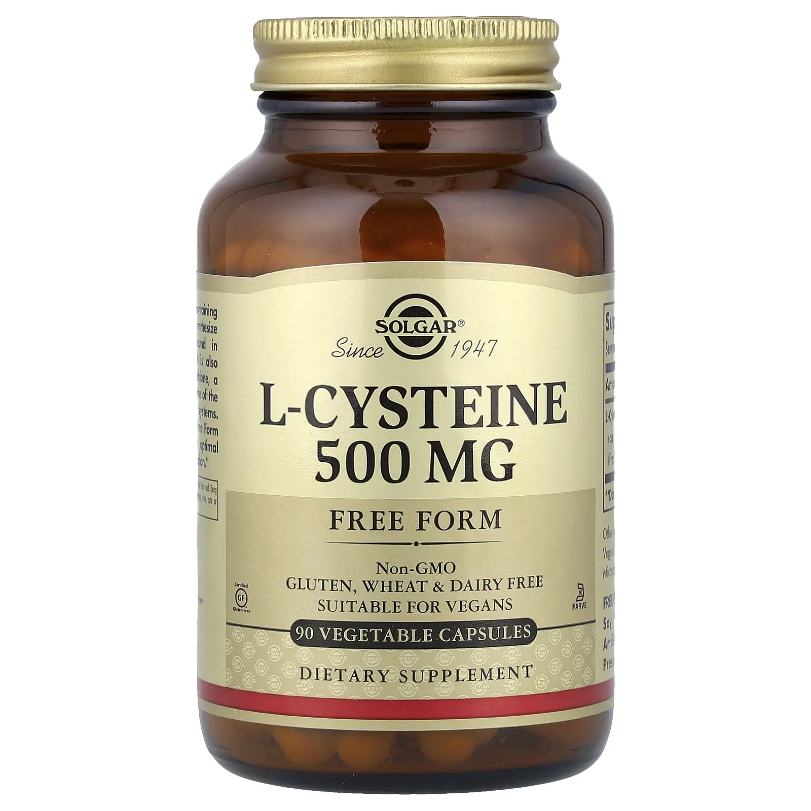 Solgar L-Cysteine, 500 mg, 90 Vegetable Capsules