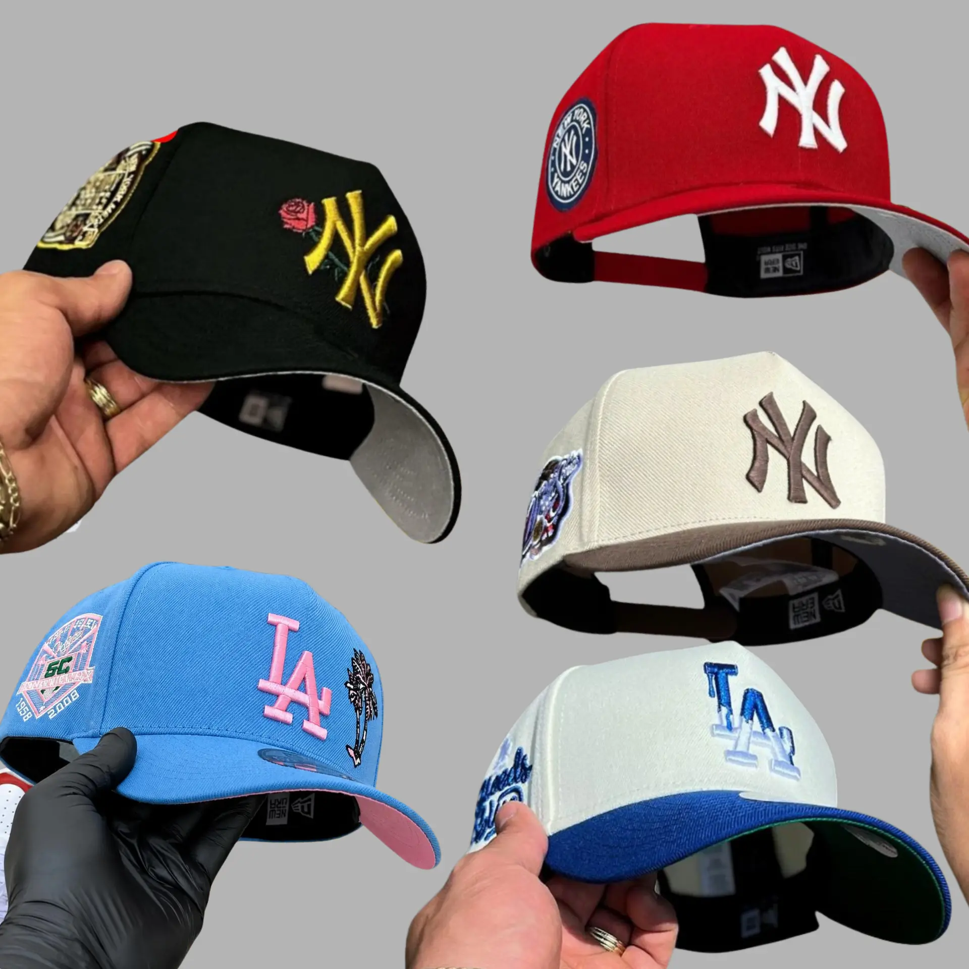 New Era MLB LA Dodgers NY Yankees Premium Baseball Hat 2026, Signature 9FORTY 59FIFTY Adjustable Snapback Cap, Curved Brim Design, Embroidered Team Graphics, Vintage Athletic Style, Hip Hop Streetwear Fashion, Casual USA Headwear