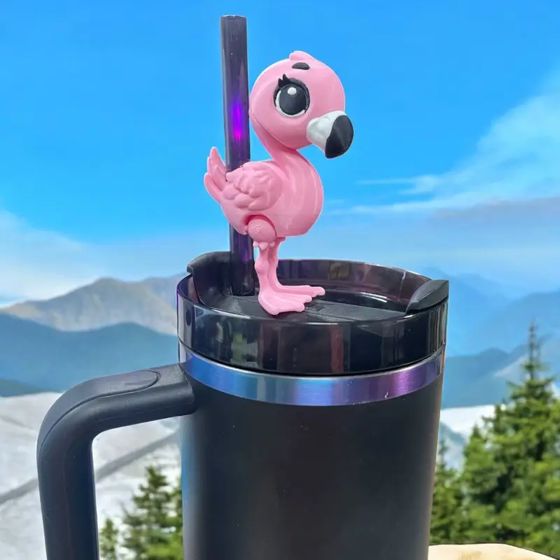 Animal Tumbler Straw Buddy Straw Figurine 3D Printed