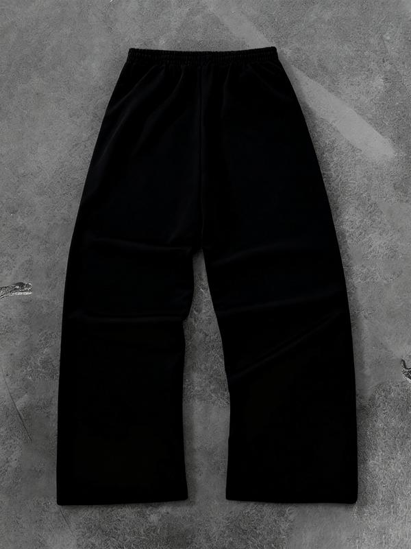 Men's Black "Graffiti Street Art" Star Graphic Wide-Leg Sweatpants - Trending #UrbanStreetStyle, Hot-Selling Fashion Bottoms for Daily/Cool Looks, Must-Have in Men's Apparel with Street Art Aesthetic & Relaxed Silhouette