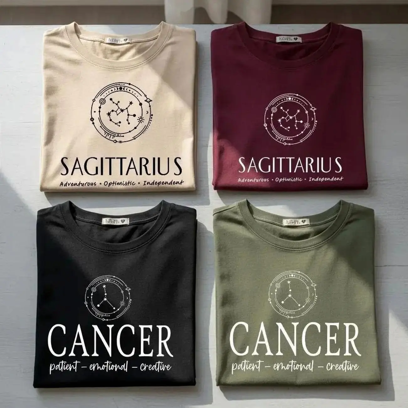 Minimalist Zodiac T-Shirt, Cancer Capricorn Sweatshirt, Astrology Sign Crewneck Pullover, Celestial Horoscope Graphic Tee, Aesthetic Astrology Sign Outfit, Trendy Horoscope Shirt, Zodiac Sign Birthday Gift for Women & Men, Astrology Lovers Gift