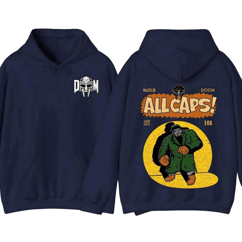 Mf Doom Madlib All Cap Hoodie Rap Music Sweatshirt Madvillain Metal Tee Gift For Music Lover Unisex Cotton Pullovers Tre Hoodied Men & Women’s Sweaters