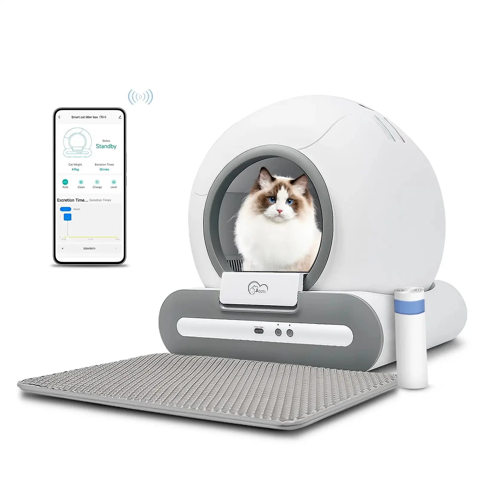 DOEL Automatic Self-Cleaning Cat Litter Box with App Control – 65L Smart Cat Toilet