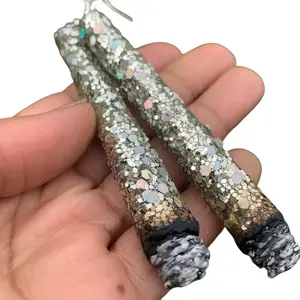 Sweetchibababy Glitter Blunt Earrings - Unique Design with Sparkling Glitter Finish