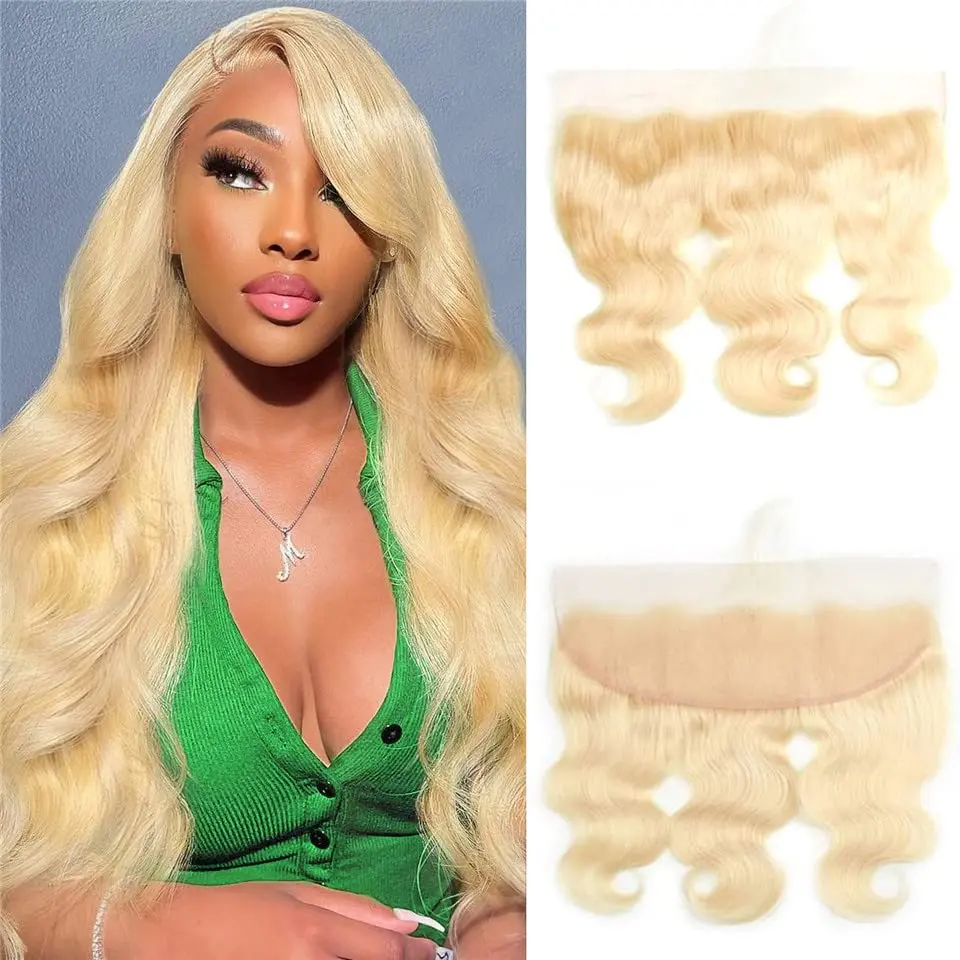 Charmanty Hair Blonde 613# Real HD Lace Closure  Frontal Body Wave/ Straight 100% Human Hair Ultra-thin Invisible Skinlike HD Front Lace Closure Human Hair Pre Plucked Hairline
