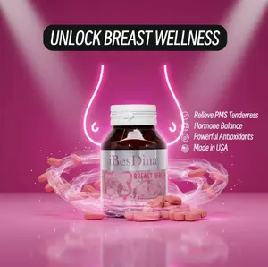 iBesDina Breast Health: PMS Relief for TenderBreasts! Soothe Discomfort, Support EstrogenBalance w/ DlM & Flax.60 Tabs. US Made.