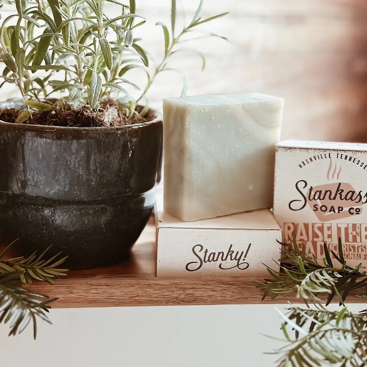 Introducing Stankass Soap Company! No sulfates, silicon, artificial fragrances, or detergents! Our soaps are made with Organic oils, Essential Oils and mineral pigments.  Our fun labels are able to be customized!