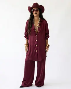 Elegant Loose Solid Two-Piece Set
